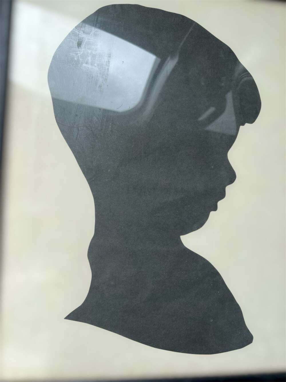 Vintage 1950s Framed Large Silhouette Portrait of John Daniel